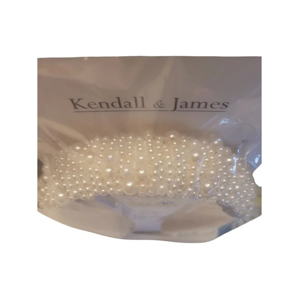 NWT Kendall & James Beaded Pearls Head Band‎ Set W/2 Pearl Clips